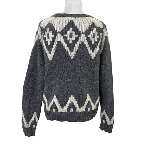 Sundance Lambswool Blend Nordic Fair Isle Zip Cardigan Sweater Jacket sz Medium - Picture 3 of 4